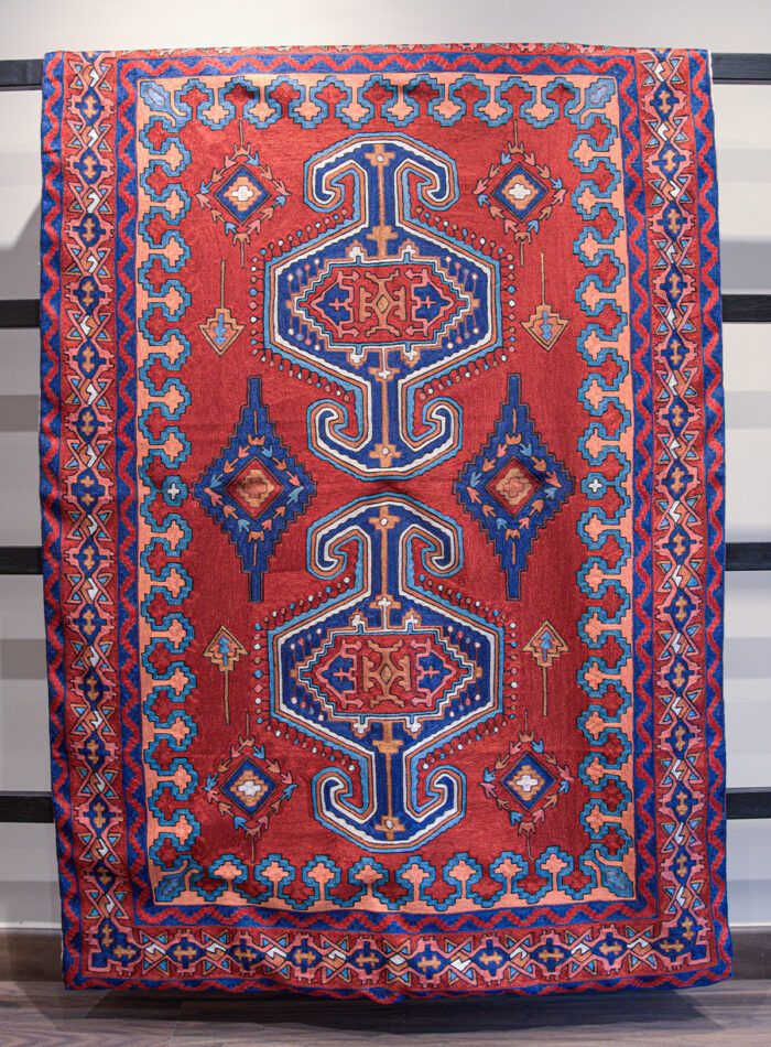 Red & Navy Medallion rug - Image 1