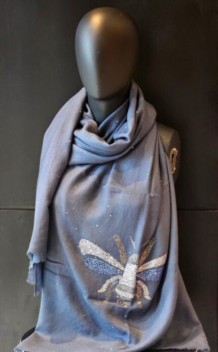 Stole with Butterfly Motif in Crystals