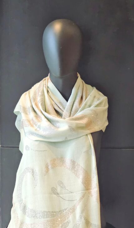 Stole with Crystal Work in Swirls