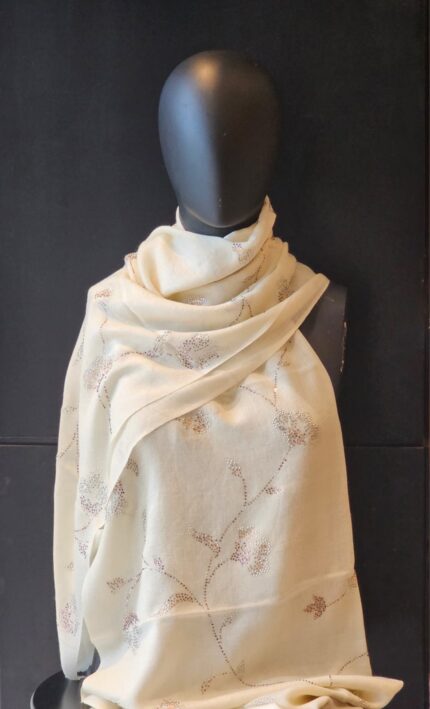Stole with Floral Pattern in Crystal