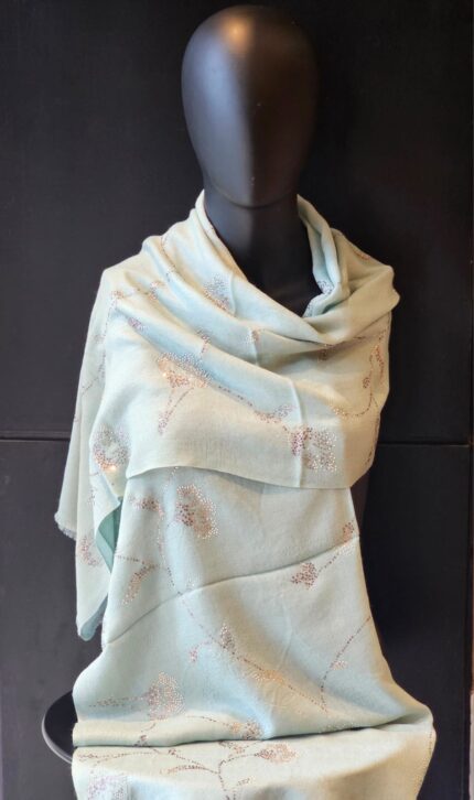 Stole with Floral Pattern in Crystal