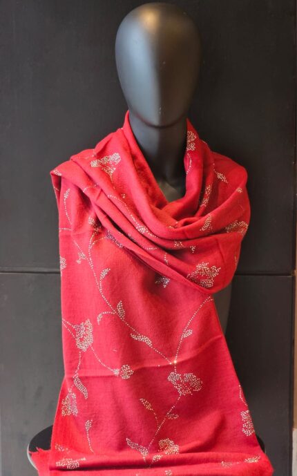 Stole with Floral Pattern in Crystal
